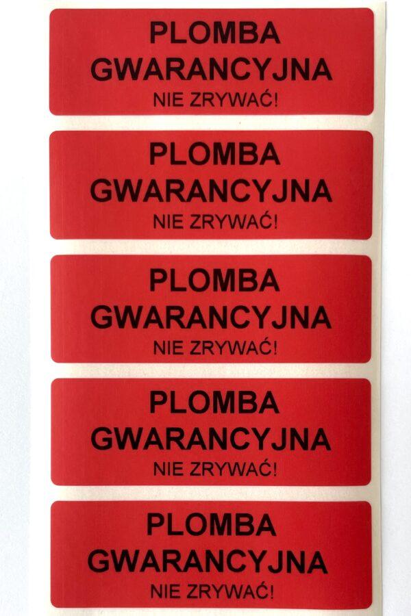Czerwone plomby OPEN VOID 60 mm x 20 mm (500 szt.). Nie zostawiają śladu na klejonej powierzchni!